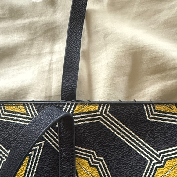 Ted Baker Navy Tote with Yellow Geometric Print - Picture 5 of 5